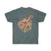 Orange Red Kraken Octopus And Bubbles Dark Unisex Ultra Cotton Tee Heather / S T-Shirt