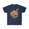 Orange Red Kraken Octopus And Bubbles Dark Unisex Ultra Cotton Tee Navy / S T-Shirt