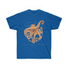 Orange Red Kraken Octopus And Bubbles Dark Unisex Ultra Cotton Tee Royal / S T-Shirt
