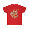 Orange Red Kraken Octopus And Bubbles Dark Unisex Ultra Cotton Tee / S T-Shirt