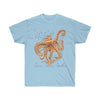 Orange Red Kraken Octopus And Bubbles Unisex Ultra Cotton Tee Light Blue / S T-Shirt