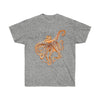 Orange Red Kraken Octopus And Bubbles Unisex Ultra Cotton Tee Sport Grey / S T-Shirt