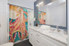 Orange Red Octopus Ii Watercolor Art Shower Curtains Home Decor