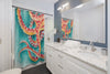 Orange Red Octopus Iii Watercolor Art Shower Curtains Home Decor