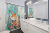Orange Red Octopus Watercolor Art Shower Curtains Home Decor