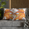 Orange Red Octopus White Ink Art Spun Polyester Square Pillow Case Home Decor