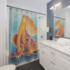 Orange Red Tentacles Octopus Ocean Watercolor Nautical Shower Curtain Home Decor