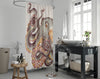Orange Tangerine Octopus Tentacles Shower Curtain Home Decor