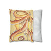 Orange Yellow Octopus Kraken Tentacles Watercolor Ink Art Spun Polyester Square Pillow Case Home