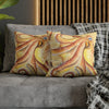 Orange Yellow Octopus Kraken Tentacles Watercolor Ink Art Spun Polyester Square Pillow Case Home