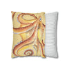 Orange Yellow Octopus Kraken Tentacles Watercolor Ink Art Spun Polyester Square Pillow Case Home