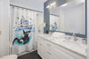 Orca Killer Whale And The Boat Watercolor Art Shower Curtain Home Decor