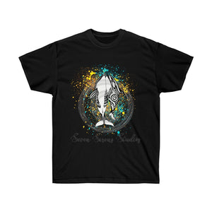 Orca Love Color Splash Art Dark Unisex Ultra Cotton Tee Black / S T-Shirt