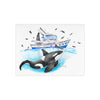 Orca Whale And The Boat Watercolor Art Ceramic Photo Tile Home Decor