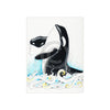 Orca Whale Breach Wave Ink Beach Art Ceramic Photo Tile Home Decor