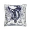 Orca Whale Breaching Blue Ancient Vintage Map Art Spun Polyester Square Pillow Case Home Decor