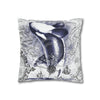 Orca Whale Breaching Blue Ancient Vintage Map Art Spun Polyester Square Pillow Case Home Decor