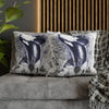 Orca Whale Breaching Blue Ancient Vintage Map Art Spun Polyester Square Pillow Case Home Decor