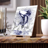 Orca Whale Breaching Nautical Map Blue Art Ceramic Photo Tile 6 × 8 / Matte Home Decor