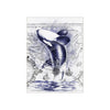 Orca Whale Breaching Nautical Map Blue Art Ceramic Photo Tile Home Decor