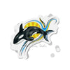 Orca Whale Breaching Sun Doodle Ink Art Die-Cut Magnets 3 X / 1 Pc Home Decor