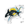 Orca Whale Breaching Sun Doodle Ink Art Die-Cut Magnets 4 X / 1 Pc Home Decor