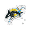 Orca Whale Breaching Sun Doodle Ink Art Die-Cut Magnets 5 X / 1 Pc Home Decor
