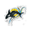 Orca Whale Breaching Sun Doodle Ink Art Die-Cut Magnets 6 × / 1 Pc Home Decor