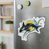 Orca Whale Breaching Sun Doodle Ink Art Die-Cut Magnets Home Decor