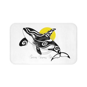 Orca Whale Cute Sun Tribal Ink Art Bath Mat 34 × 21 Home Decor