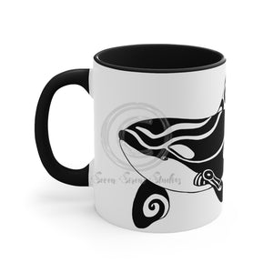 Orca Whale Cute Tribal Art Accent Coffee Mug 11Oz Black /