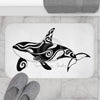 Orca Whale Cute Tribal Ink Art Bath Mat Home Decor