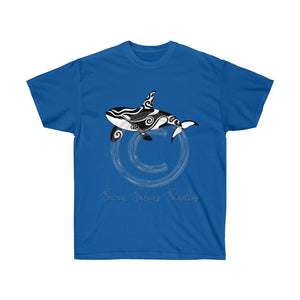 Orca Whale Cute Tribal Ink Art Dark Unisex Ultra Cotton Tee Royal / S T-Shirt