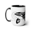 Orca Whale Cute Tribal Ink Art Two-Tone Coffee Mugs 15Oz / Black Mug