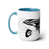 Orca Whale Cute Tribal Ink Art Two-Tone Coffee Mugs 15Oz / Light Blue Mug