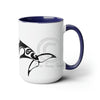 Orca Whale Cute Tribal Ink Art Two-Tone Coffee Mugs 15Oz Mug