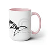 Orca Whale Cute Tribal Ink Art Two-Tone Coffee Mugs 15Oz Mug