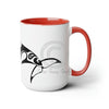 Orca Whale Cute Tribal Ink Art Two-Tone Coffee Mugs 15Oz Mug