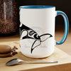 Orca Whale Cute Tribal Ink Art Two-Tone Coffee Mugs 15Oz Mug