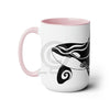 Orca Whale Cute Tribal Ink Art Two-Tone Coffee Mugs 15Oz / Pink Mug