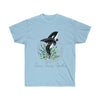 Orca Whale Doodle Breach Cute Ink Art Ultra Cotton Tee Light Blue / S T-Shirt