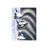 Orca Whale Family Starry Night Northern Lights Watercolor Art Ceramic Photo Tile 6 × 8 / Matte Home