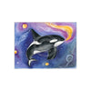 Orca Whale Galaxy Cosmic Stars Watercolor Art Ceramic Photo Tile 6 × 8 / Matte Home Decor