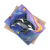 Orca Whale Galaxy Cosmic Stars Watercolor Art Ceramic Photo Tile Home Decor