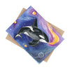 Orca Whale Galaxy Cosmic Stars Watercolor Art Ceramic Photo Tile Home Decor