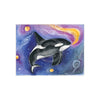 Orca Whale Galaxy Cosmic Stars Watercolor Art Ceramic Photo Tile Home Decor