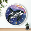 Orca Whale Galaxy Stars Art Watercolor Wall Clock Home Decor