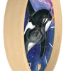 Orca Whale Galaxy Stars Art Watercolor Wall Clock Home Decor