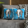 Orca Whale Love Tribal Tattoo Blue Ink Art Spun Polyester Square Pillow Case 14 × Home Decor