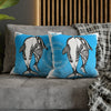 Orca Whale Love Tribal Tattoo Blue Ink Art Spun Polyester Square Pillow Case 16 × Home Decor